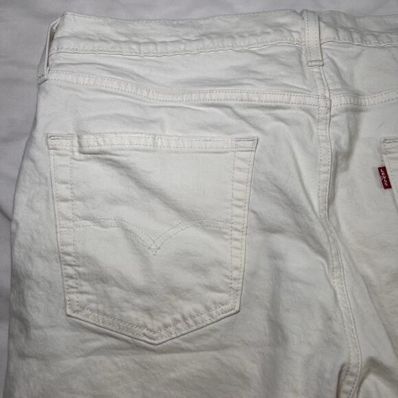 Levis 511 Jean Shorts Mens Size 36 Ivory Distressed Denim Raw Hem Cutoff Jorts - Picture 15 of 15